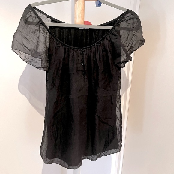 Black Silk Top - Picture 2 of 8